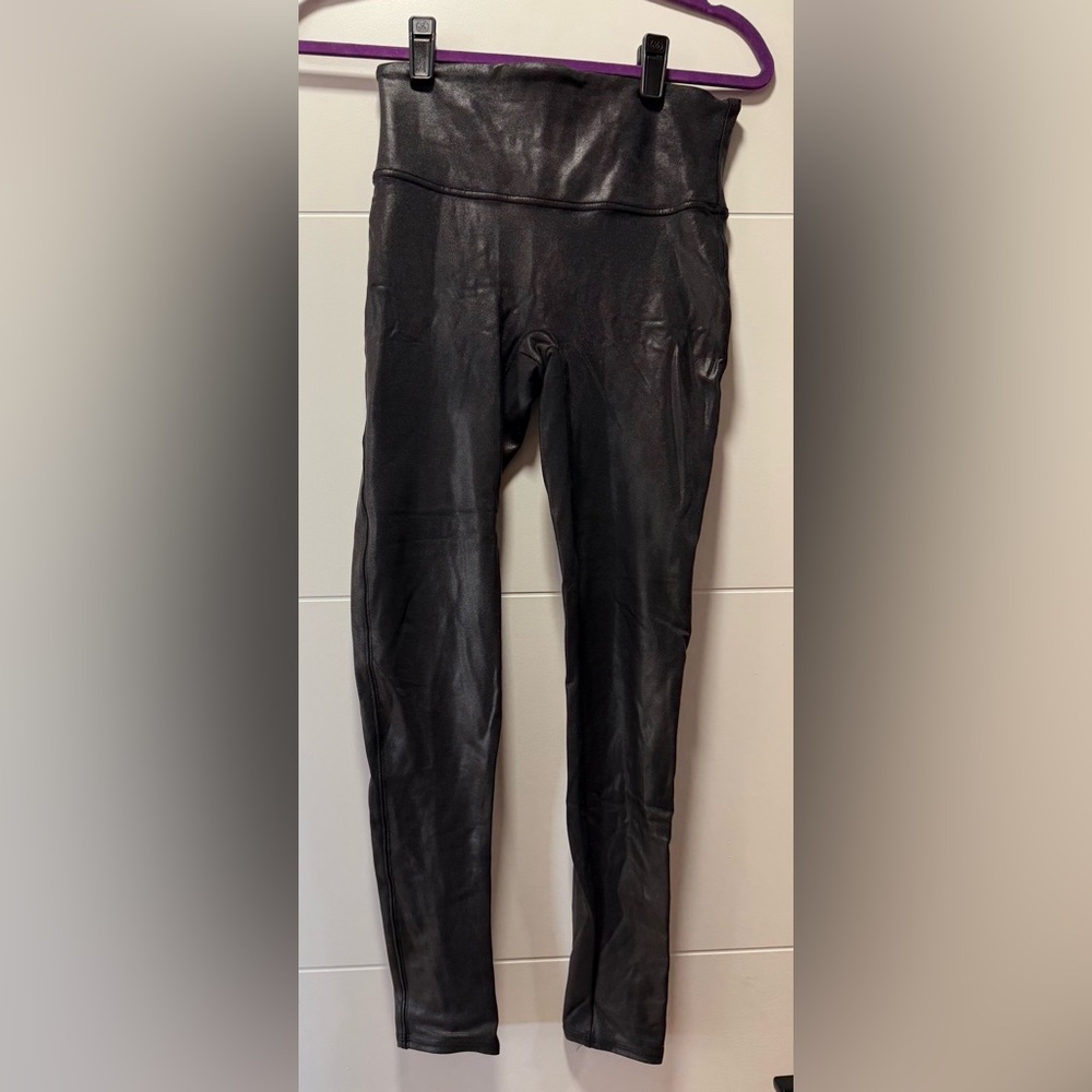 SPANX Faux Leather Leggings in Black